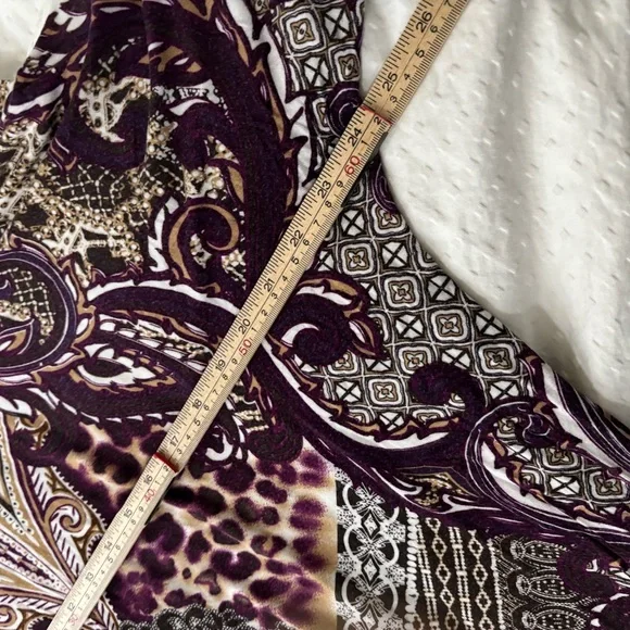 Chico's Purple and Brown Patterned Blouse - Picture 6 of 8